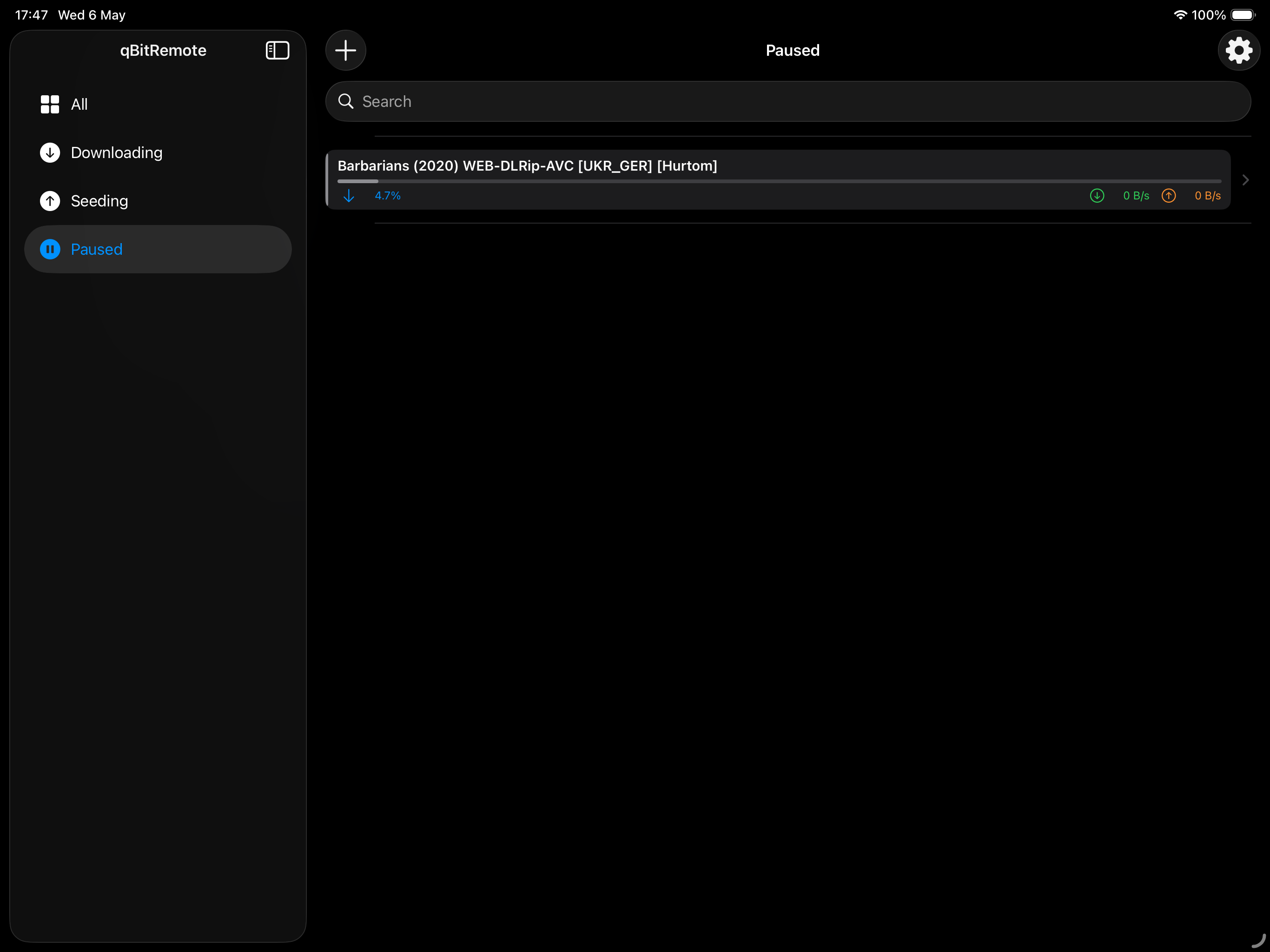 iPad — Paused dark