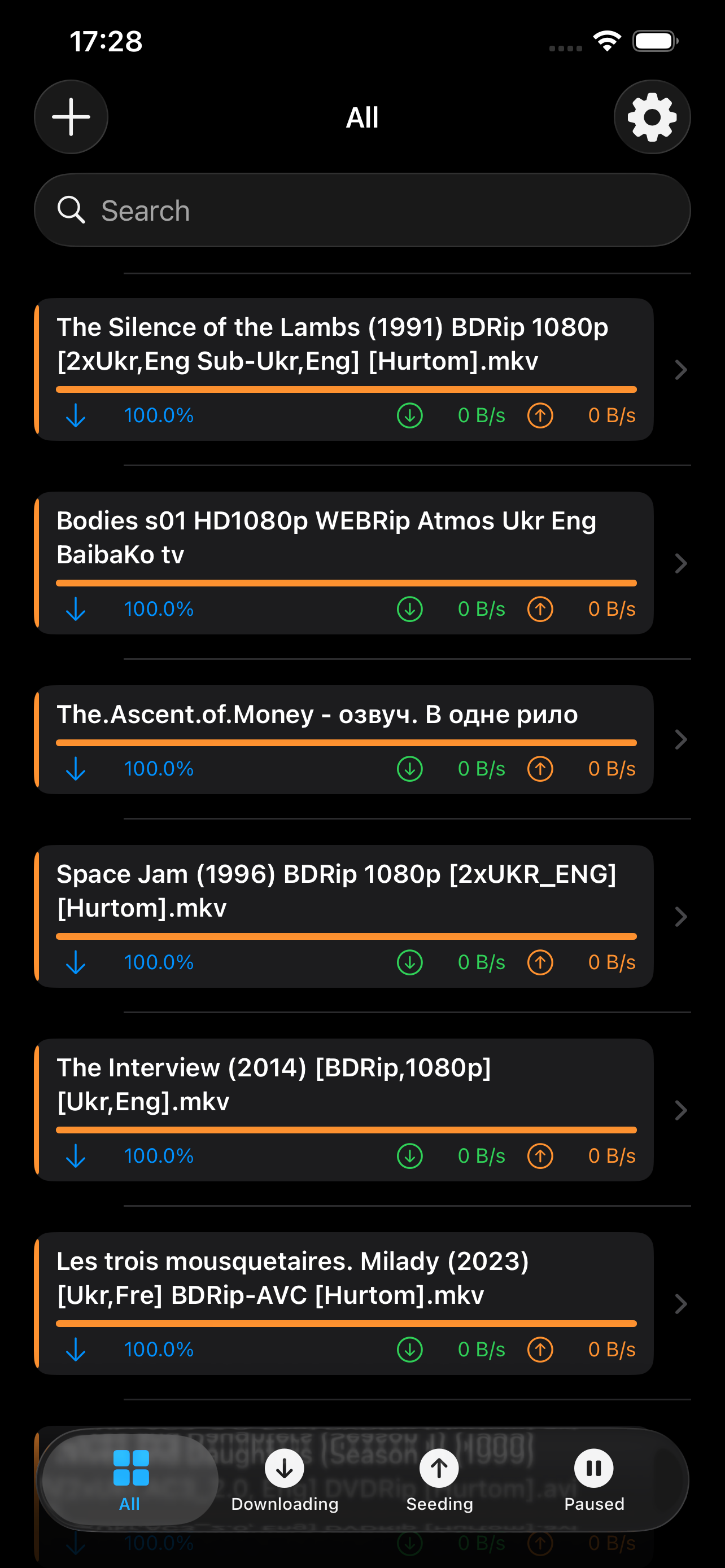 All torrents — dark
